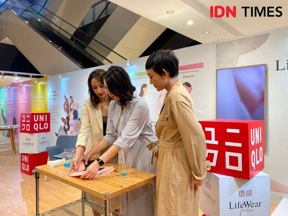 Koleksi innerwear bertema 'LifeWear for Her' dari UNIQLO. (7/3/23) (IDNTimes/Dina Fadillah Salma)