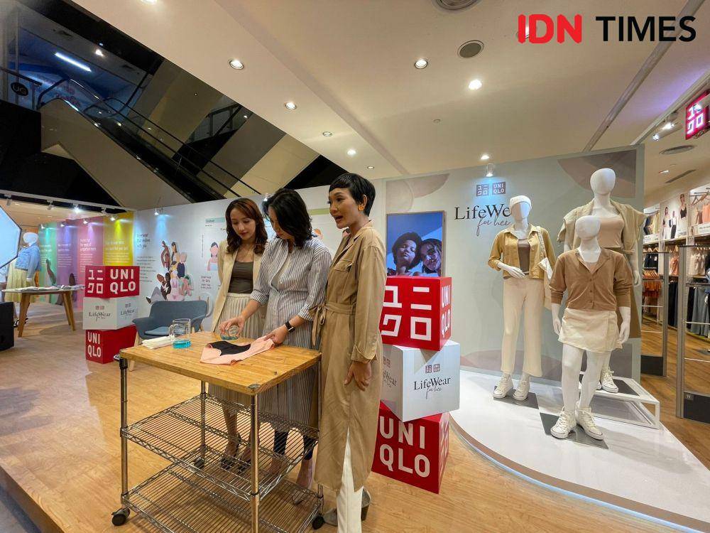 Koleksi innerwear bertema 'LifeWear for Her' dari UNIQLO. (7/3/23) (IDNTimes/Dina Fadillah Salma)