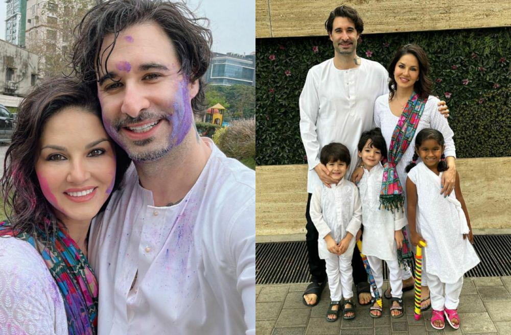 Bareng Keluarga dan Sahabat, 9 Momen Perayaan Holi Sunny Leone