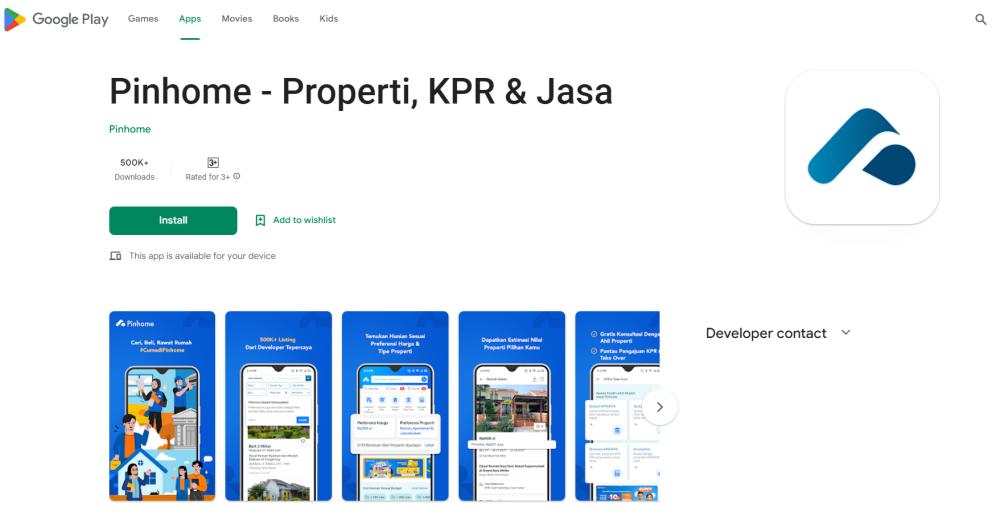 Pinhome, aplikasi jual beli rumah terbaik (play.google.com)