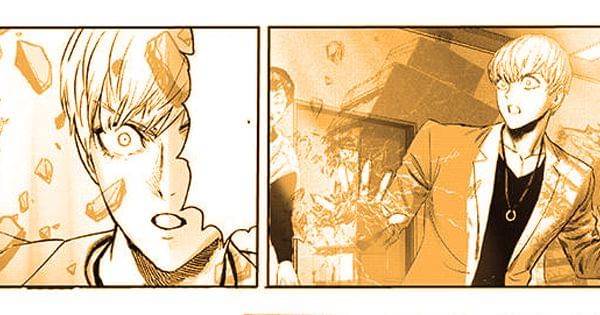 Amai Mask melihat Saitama dan Tatsumaki berduel sampai meruntuhkan gedung ( tonarinoyj.jp/One Punch Man )