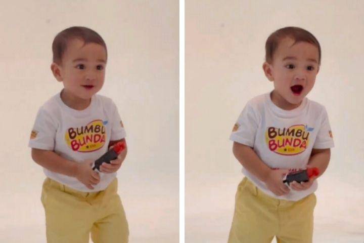 kolase photoshoot Rayyanza jadi BA produk MPASI (instagram.com/bumbubunda.byelia)