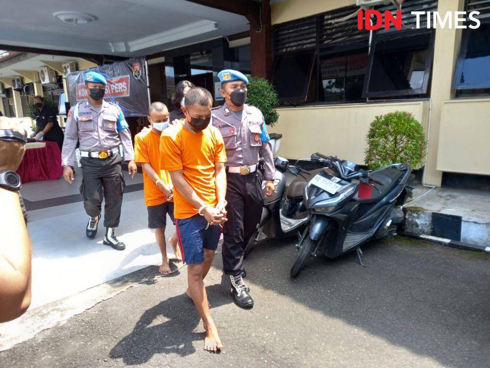 Polresta Sleman berhasil menangkap pelaku pencurian sepeda motor yang telah melakukan aksinya hingga puluhan kali, Kamis (9/3/2023).(IDNTimes/Herlambang Jati)