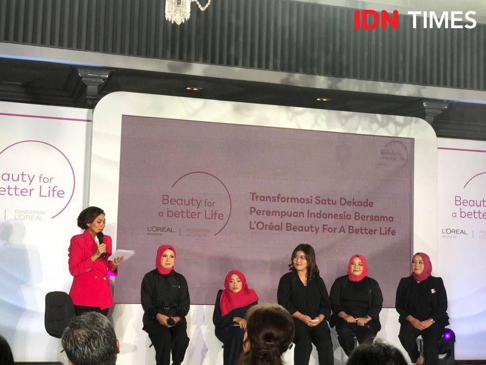 Perayaan 1 dekade BFBL dengan tajuk 'Transformasi satu dekade perempuan Indonesia bersama L’Oréal Beauty For A Better Life' pada Kamis (09/08/2023) di Habitate, Jakarta Selatan. (IDN Times/Nisa Zarawaki)