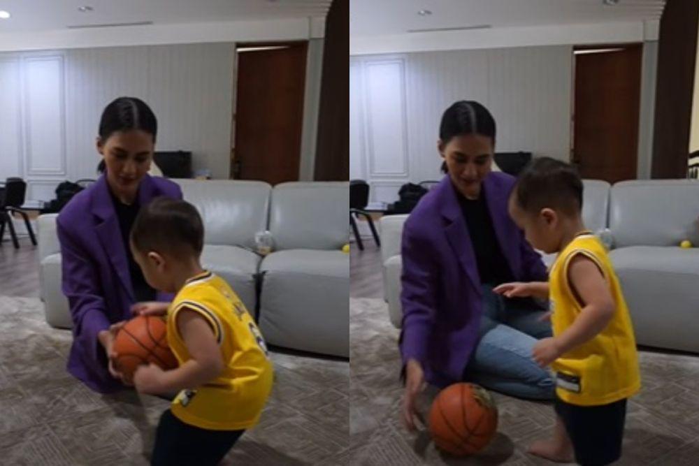 9 Potret Rayyanza Bermain Basket, Dilatih Langsung Paula Verhoeven!