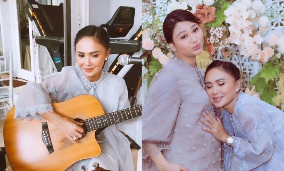 Sumbang Lagu, 10 Potret Yuni Shara di Acara Tasyakuran Adik Bungsu
