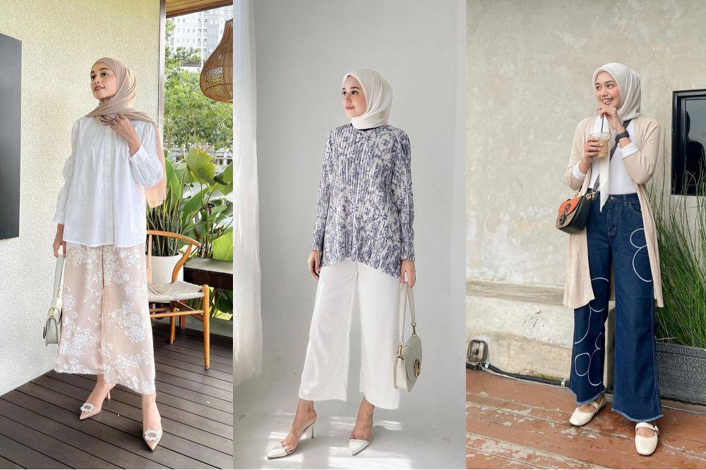 9 Mix n Match Kulot Hijab ala Nazlia Rahma, Nyaman Bergerak Bebas