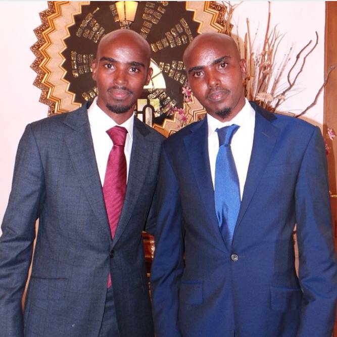 Mo Farah dan saudara kembarnya, Hassan Abdi Kahin. (instagram.com/gomofarah)