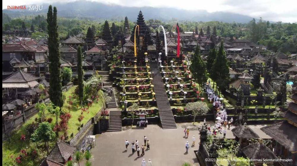 Presiden Jokowi Resmikan Fasilitas Kawasan Suci Pura Agung Besakih,  Bali (youtube.com/Sekretariat Presiden)