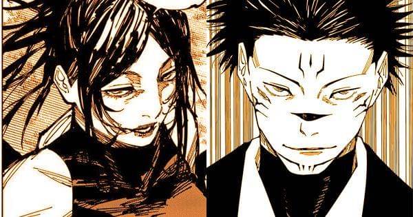Sukuna dan Yorozu dalam tubuh Megumi dan Tsumiki (Dok. Shueisha / Jujutsu Kaisen )