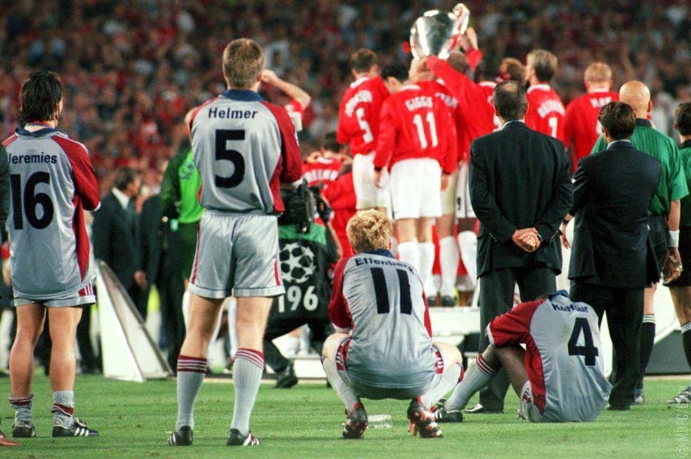Manchester United kalahkan Bayern Munich di final Liga Champions 1998/1999. (twitter.com/ManUtd)
