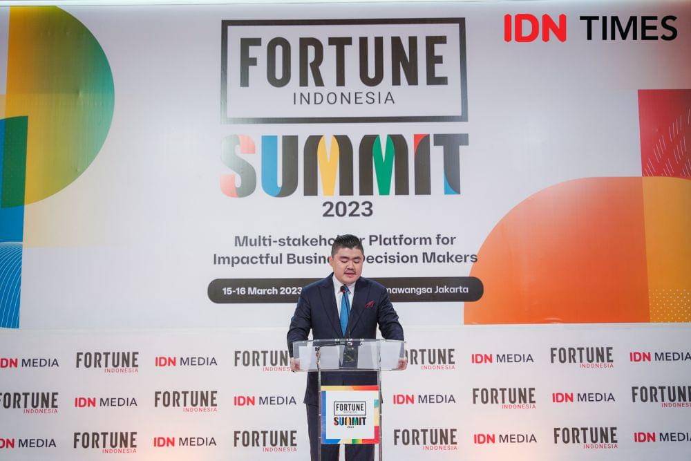 CEO IDN Media, Winston Utomo saat opening Fortune Indonesia Summit 2023 (IDN Times/Herka Yanis)