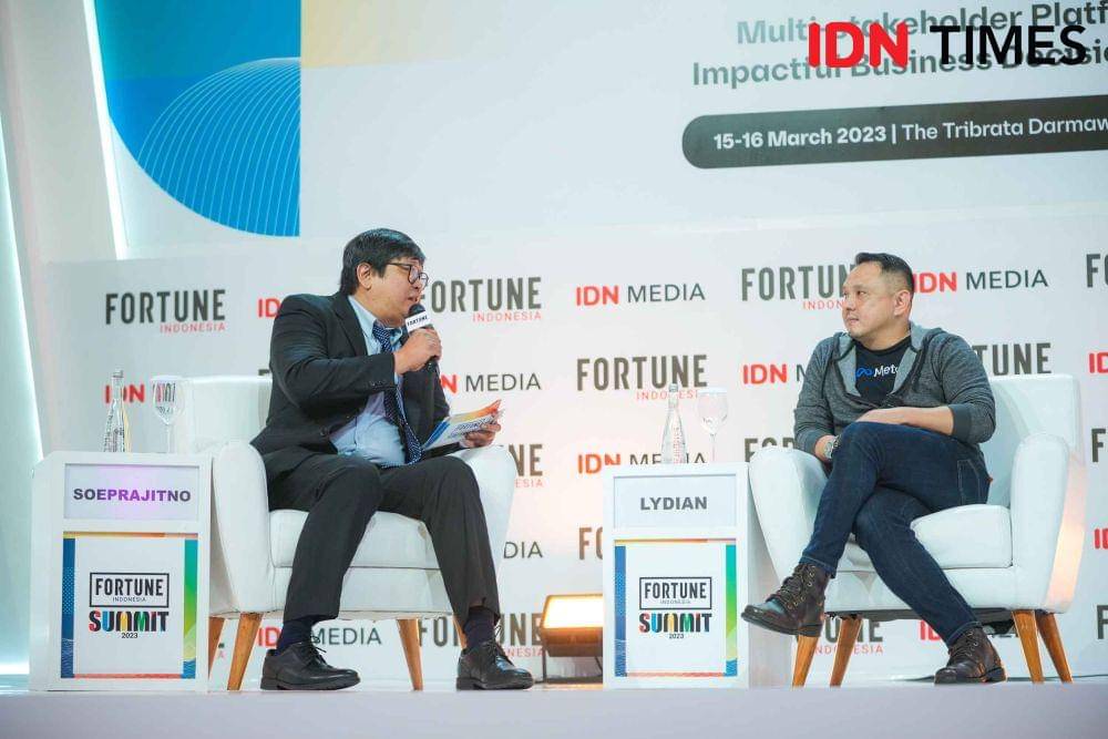 Pieter Lydian, CEO Meta Indonesia dalam sesi "Social Media Trends 2023: What to Focus On". (IDN Times/Herka Yanis)