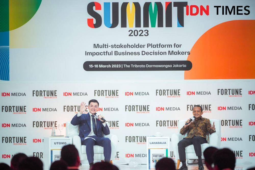 Bahlil Lahadalia, Menteri Investasi dalam sesi "How to Attract and Win Back Your Investors" di FIS 2023. (IDN Times/Herka Yanis)