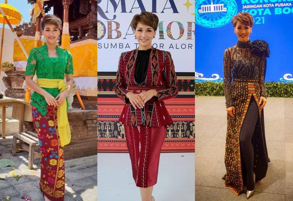 9 Gaya Etnik Modern Kamidia Radisti, Model Tenunnya Apik buat Kerja
