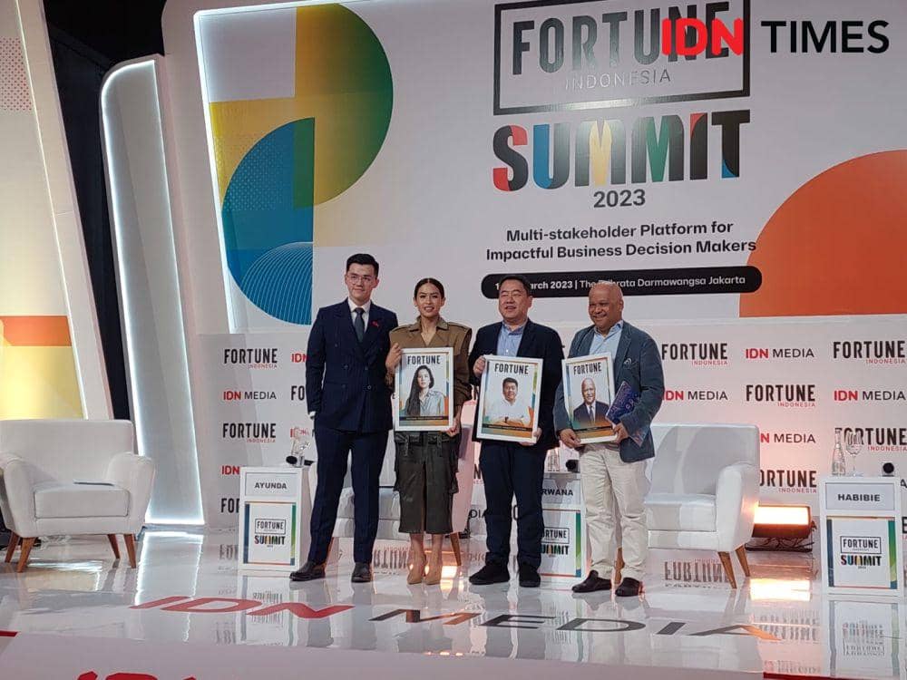 Maudy Ayunda di FORTUNE Indonesia Summit 2023 hari pertama, di The Tribrata, Jakarta, pada Rabu (15/3/2023). (Dok. IDN Times/Erfah Nanda)