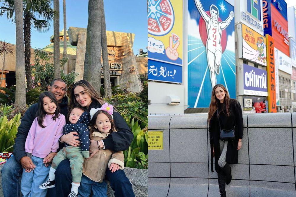 10 Potret Keluarga Yasmine Wildblood ke Jepang, Liburan Seru!