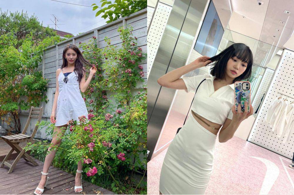ide outfit putih ala member Le Sserafim (Instagram.com/39saku_chan | instagram.com/_chaechae_1)