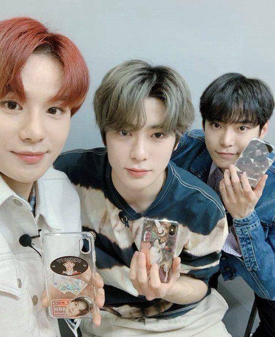 Doyoung, Jaehyun, dan Jungwoo di postingan Instagram NCT127 (instagram.com/nct127)