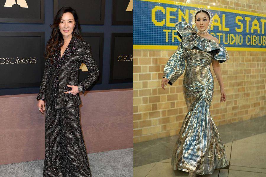 Adu gaya Titi DJ vs. Michelle Yeoh. (insatgram.com/ti2dj | instagram.com/michelleyeoh_official)