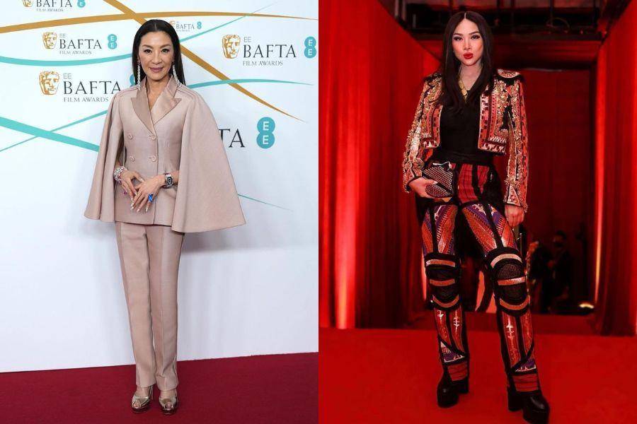 Adu gaya Titi DJ vs. Michelle Yeoh. (insatgram.com/ti2dj | instagram.com/michelleyeoh_official)