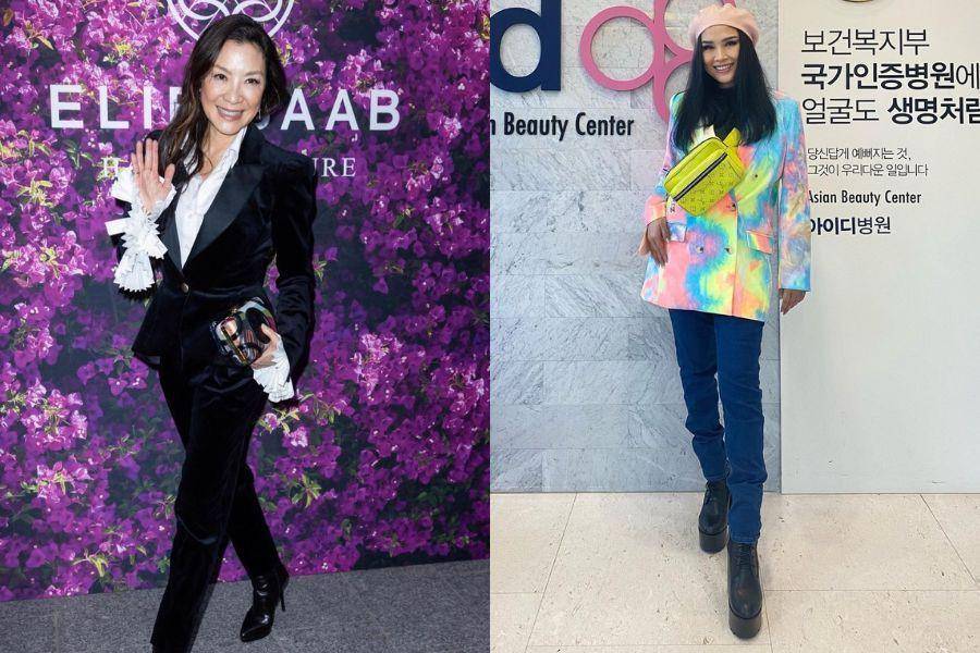 Adu gaya Titi DJ vs. Michelle Yeoh. (insatgram.com/ti2dj | instagram.com/michelleyeoh_official)