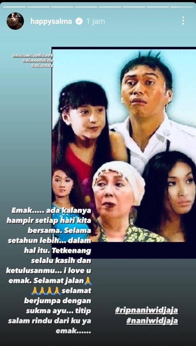 ucapan duka para artis untuk Nani Wijaya (instagram.com/happysalma)