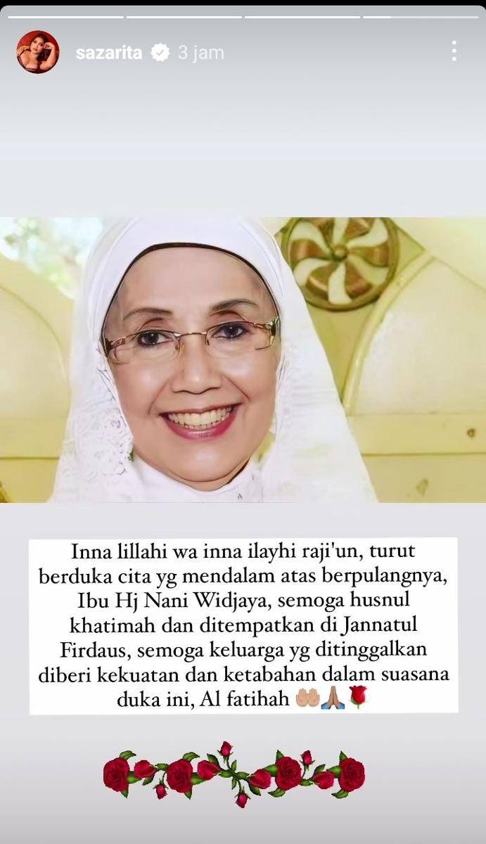 ucapan duka para artis untuk Nani Wijaya (instagram.com/sazarita)