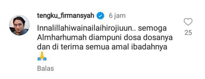 ucapan duka para artis untuk Nani Wijaya (instagram.com/tengku_firmansyah)