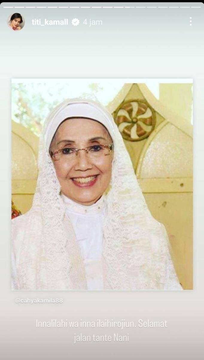 ucapan duka para artis untuk Nani Wijaya (instagram.com/titi_kamall)