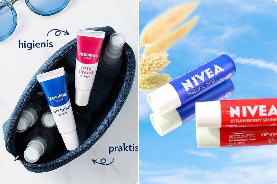 Rekomendasi lip balm (instagram.com/vaselineid|instagram.com/nivea_id)