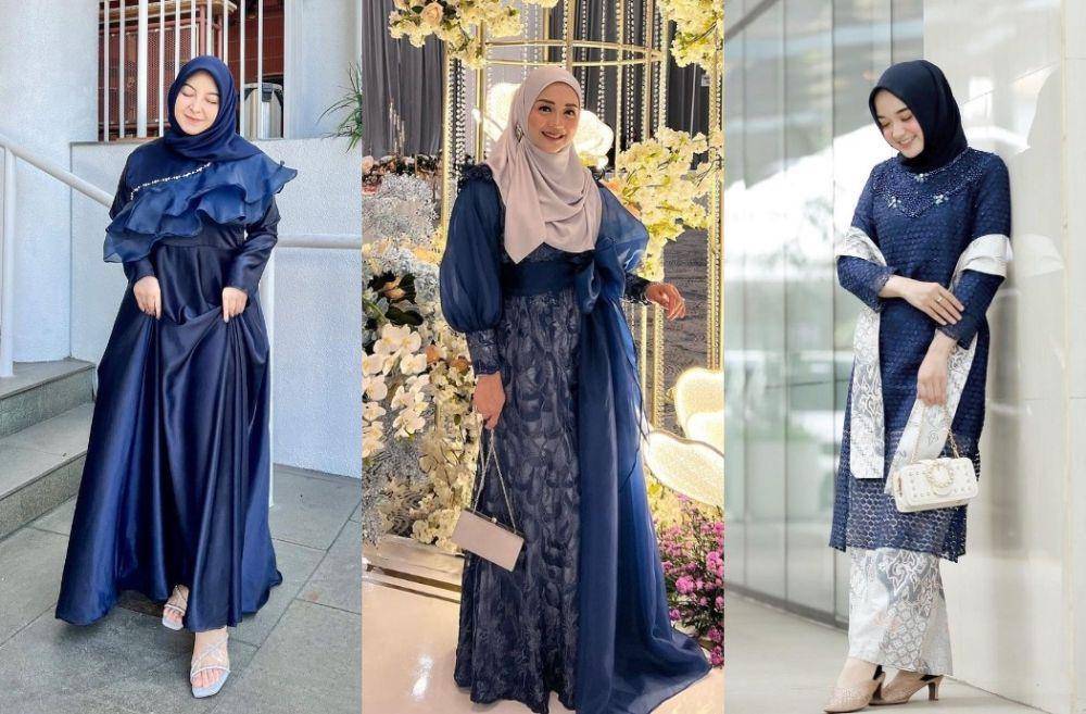 Kebaya biru navy (instagram.com/nursyaidahqodriyya)