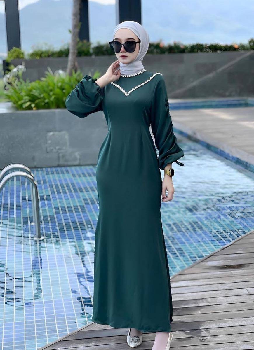Dress Hijau Gelap (instagram.com/wendaamaliia)