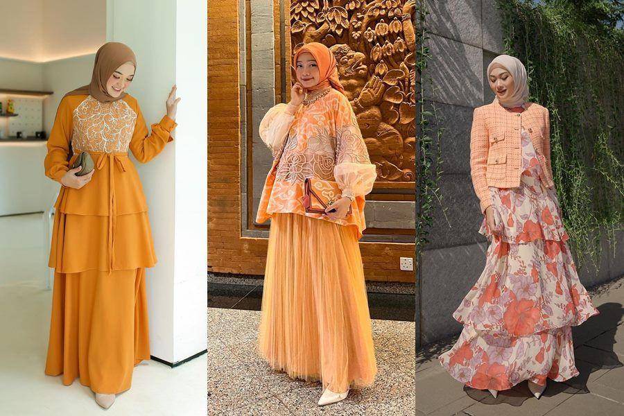 gaya kondangan warna oranye (instagram.com/ayudyahandari | instagram.com/nursyaidahqodriyya | instagram.com/indahnadapuspita)