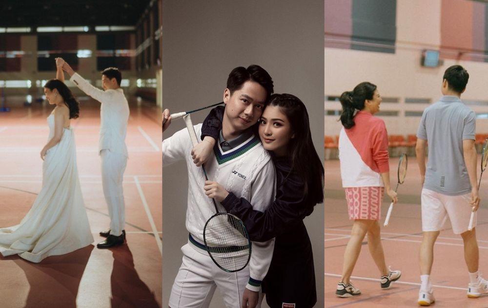 10 Ide Prewedding Valencia Tanoe-Kevin Sanjaya yang Bertema Badminton