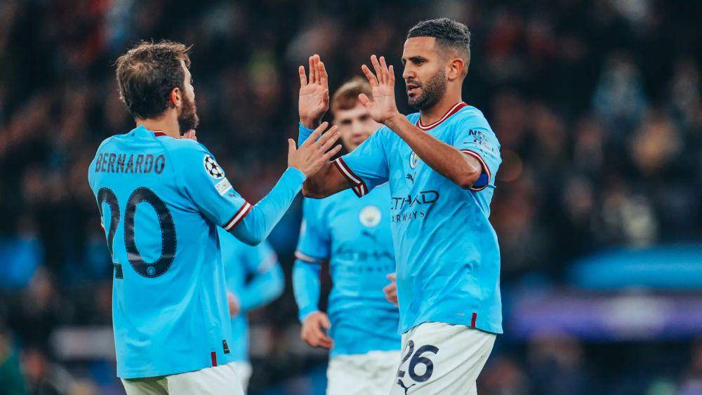 potret Riyad Mahrez dan Bernardo Silva (mancity.com)