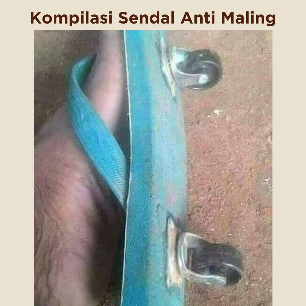 Ilustrasi kompilasi sendal anti maling (instagram.com/dagelan)