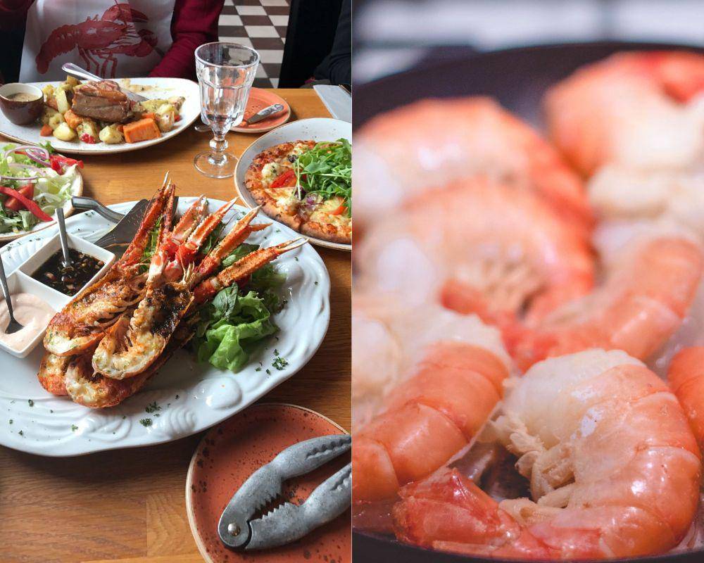 potret lobster dan udang (pexels.com/ArtHouse Studio | pexels.com/Valeria Boltneva)