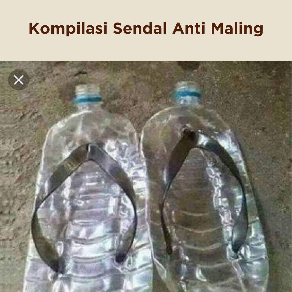 Ilustrasi kompilasi sendal anti maling (instagram.com/dagelan)