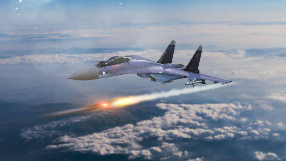 ilustrasi pesawat Su-35 Rusia.(pixabay.com/Netsyscom)