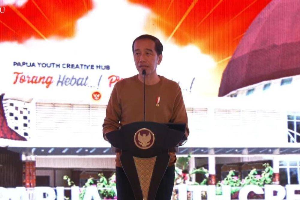 Presiden Jokowi resmikan Gedung Papua Youth Creative Hub, Selasa (21/3/2023). (youtube.com/Sekretariat Presiden)