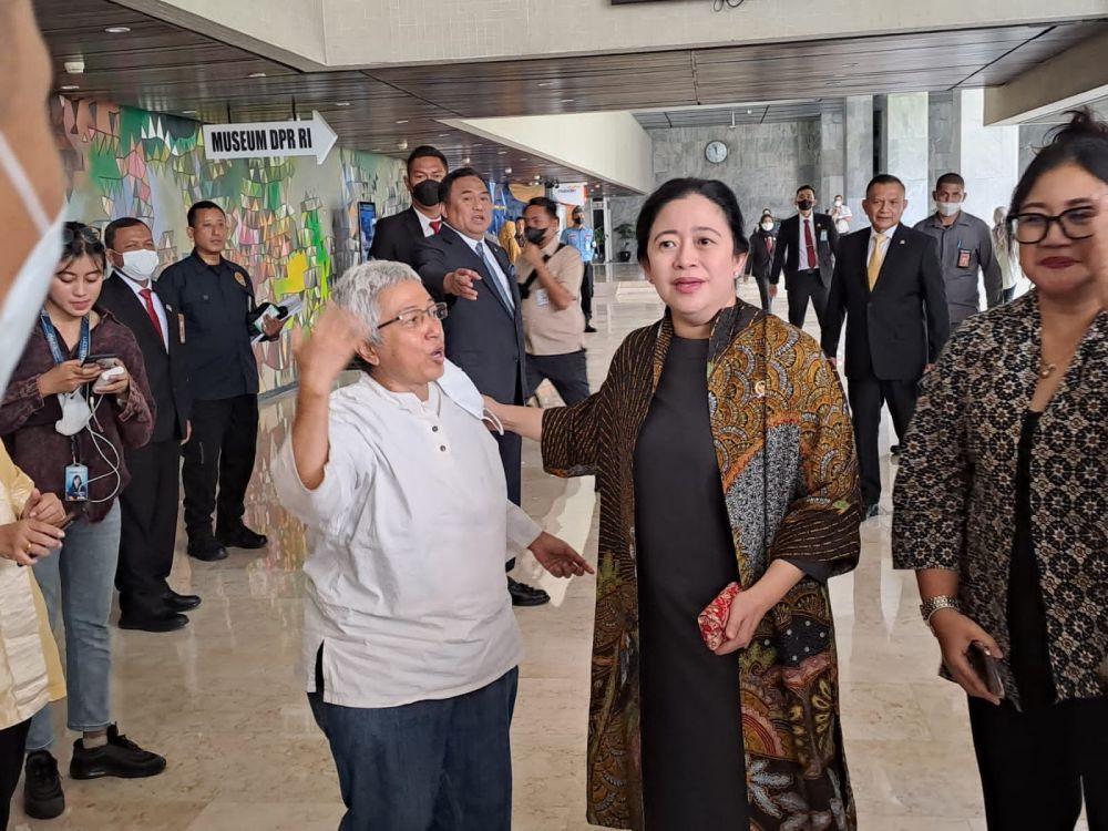 Ketua DPR RI Puan Maharani dan Koordinator JALA PRT Lita Anggraini pasca Rapat Paripurna, Selasa (21/3/2023). (Dok/JALA PRT)