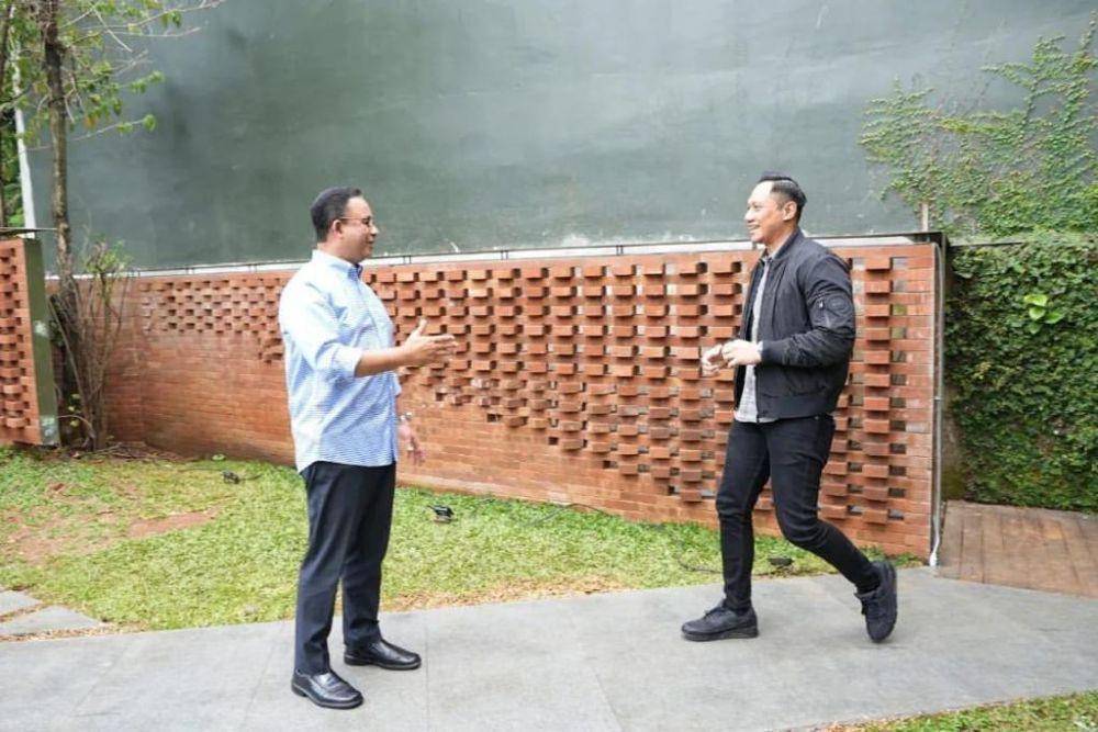 Pertemuan Anies Baswedan dengan Ketum Partai Demokrat Agus Harimurti Yudhoyono di rumah Anies, Selasa (21/3/2023). (dok. Partai Demokrat)