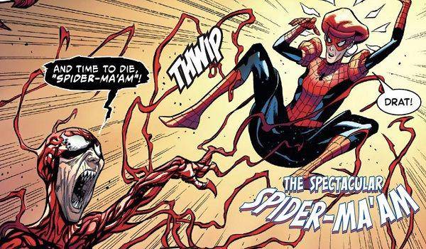 Spider-Ma'am vs Carnage (dok. Marvel Comics/Spider-Verse Team-Up)
