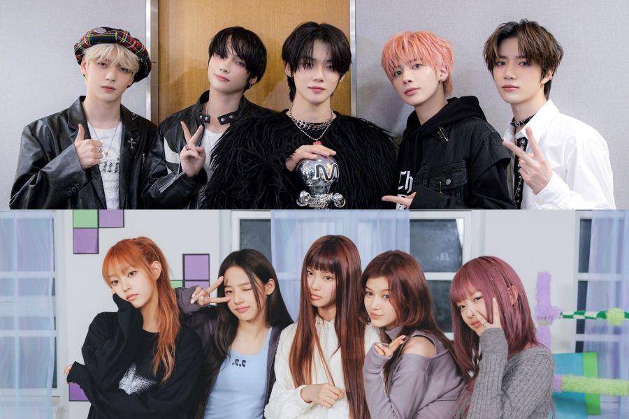 TXT dan NewJeans (twitter.com/txt_bighit | twitter.com/newjeans_ador)