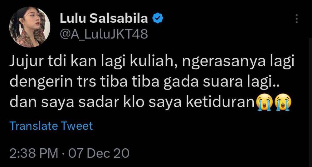 Tweet Lulu JKT48 (twitter.com/a_lulujkt48)