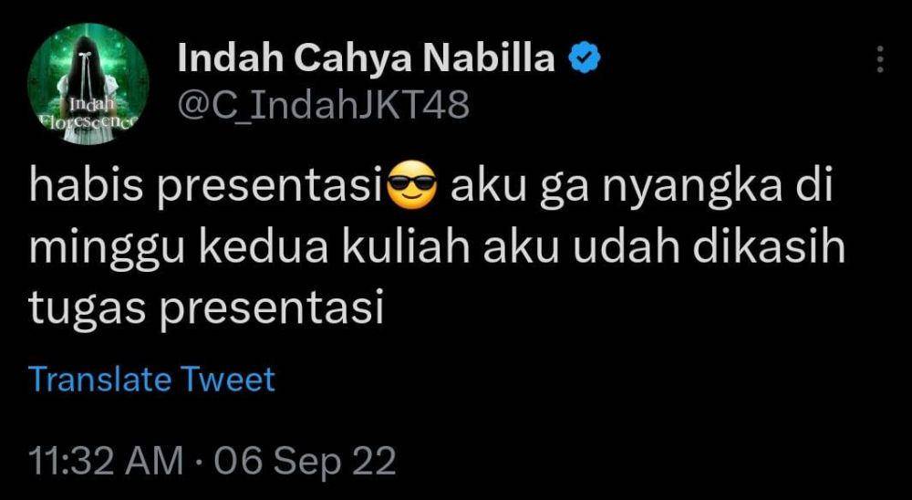 Tweet Indah JKT48 (twitter.com/c_indahjkt48)