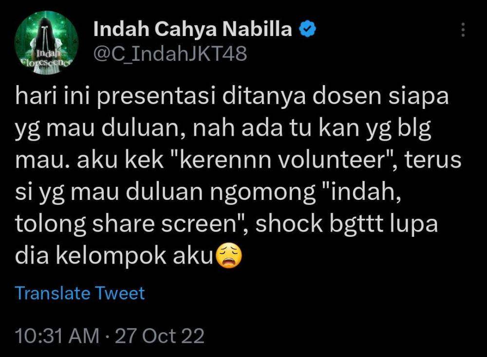 Tweet Indah JKT48 (twitter.com/c_indahjkt48)