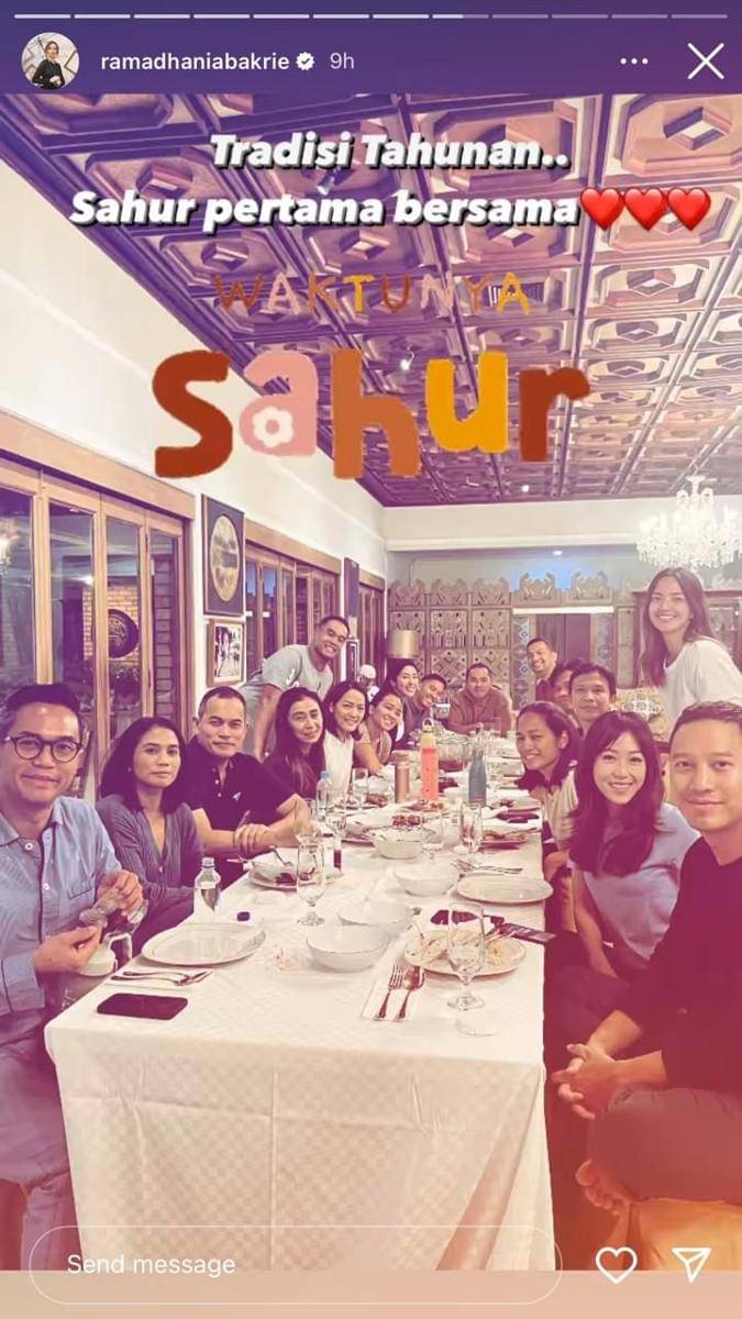 sahur perdana artis (Instagram.com/ramadhaniabakrie)