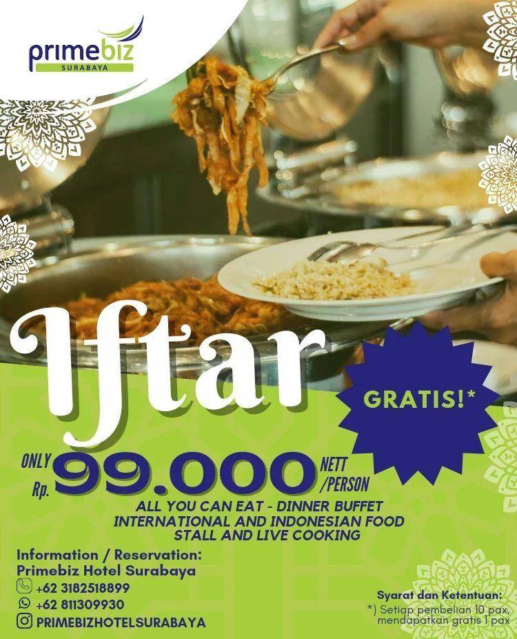 Promo berbuka puasa di Hotel PrimeBiz Surabaya (instagram.com/primebizhotelsurabaya)
